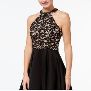 B Darling Elegant Black and Cream Lace Dress 5/6